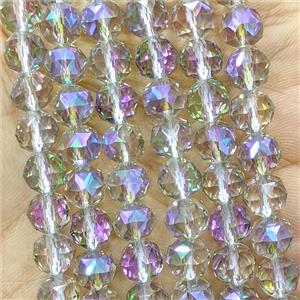 Lt.Fuchsia Crystal Glass Round Beads Cutted Electroplated, approx 6mm [GS3180-6MM]