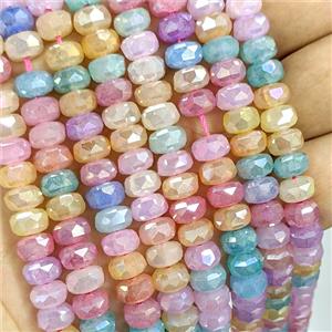Jadeite Glass Rondelle Beads Faceted Multicolor, approx 5x8mm [GS3186-5X8MM]