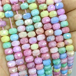 Jadeite Glass Rondelle Beads Faceted Multicolor, approx 5x8mm [GS3187-5X8MM]