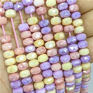 Jadeite Glass Rondelle Beads Faceted Multicolor, approx 5x8mm [GS3188-5X8MM]