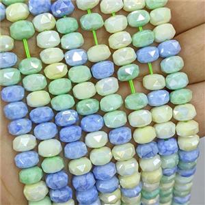 Jadeite Glass Rondelle Beads Faceted Multicolor, approx 4x6mm [GS3189-4X6MM]