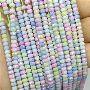 Jadeite Glass Rondelle Beads Faceted Multicolor, approx 3-4mm [GS3190]