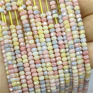 Jadeite Glass Rondelle Beads Faceted Multicolor, approx 3-4mm [GS3191]