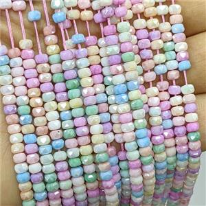 Jadeite Glass Rondelle Beads Faceted Multicolor, approx 3-4mm [GS3192]