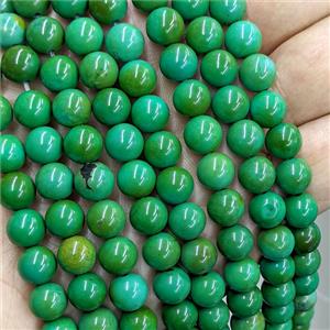 Green Sinkiang Turquoise Beads Smooth Round, approx 8mm [GT10833]