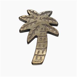 Hematite Coconut Tree Pendant Palm, approx 30-42mm [HB1496]