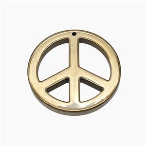 Hematite Peace Sign Pendant, approx 35mm [HB1510]