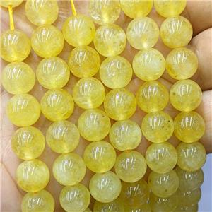 Sponge Jade Beads Yellow Dye Smooth Round, approx 12mm dia [JD10349-12MM]