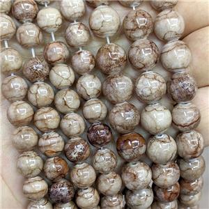 Coffee Botswana Jade Beads Dye Smooth Round, approx 4mm dia [JD10357-4MM]