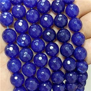 Blue Jade Beads Dye Faceted Round, approx 10mm [JD10367-10MM]