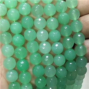 Green Jade Beads Dye Faceted Round, approx 10mm [JD10368-10MM]