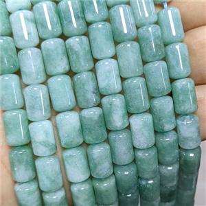 Natural Sponge Jade Tube Beads Green Dye, approx 8-12mm [JD10380]