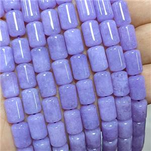 Natural Sponge Jade Tube Beads Lavender Dye, approx 8-12mm [JD10383]