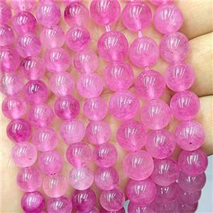 Hotpink Quartzite Jade Round Beads Smooth Dye, approx 12mm [JD10388-12MM]