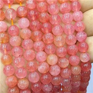 Red Quartzite Jade Round Beads Smooth Dye, approx 6mm [JD10392-6MM]