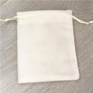 BeigeWhite Velvet Jewelry Pouch, approx 7x9cm [JPB25-7X9CM]