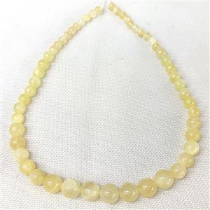 Yellow Selenite Graduated Beads Smooth Round, approx 6-12mm [JT10249]