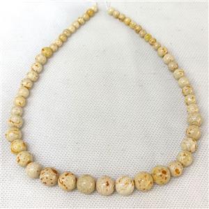 Natural River Jasper Graduated Beads Yellow Dye Smooth Round, approx 6-12mm [JT10253]