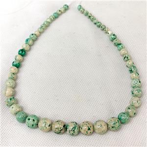 Natural River Jasper Graduated Beads Green Dye Smooth Round, approx 6-12mm [JT10254]