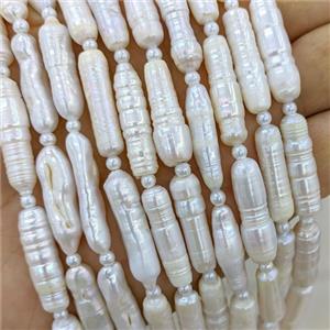 Baroque Style White Pearl Beads Stick, approx 17-26mm [PB10200]
