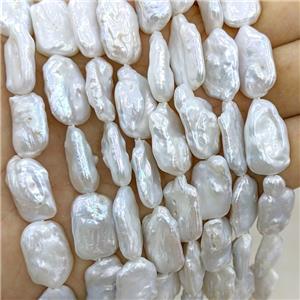 Baroque Style White Pearl Beads Freeform, approx 11-18mm [PB10207]