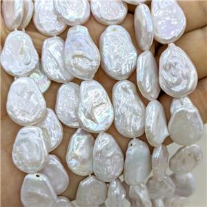 Baroque Style White Pearl Teardrop Beads, approx 15-22mm [PB10209]