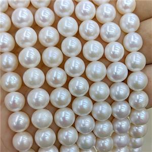 White Pearl Beads Smooth Round AAA-Grade, approx 9-10mm [PB10214]