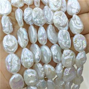 Baroque Style White Pearl Beads Freeform, approx 13-18mm [PB10216]