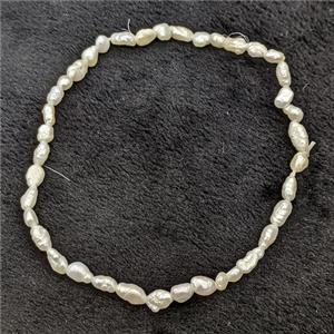 Natural White Pearl Bracelet Stretchy, approx 3-5mm [PB10222]