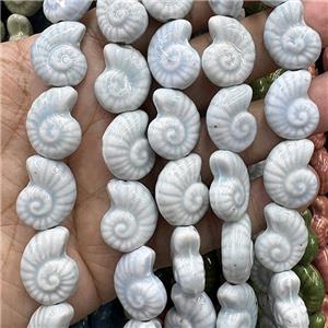 Porcelain Beads Gray Spiral Shell, approx 18-22mm [PP10613]