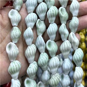 Porcelain Beads Oyster Shell Lt.green, approx 15-22mm [PP10621]