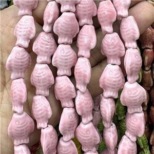 Porcelain Beads Fish Pink, approx 15-20mm [PP10626]