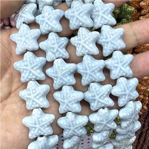 Porcelain Starfish Beads Blue, approx 22mm [PP10647]