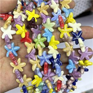 Porcelain Starfish Beads Mixed Color, approx 18mm [PP10654]