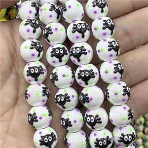 Porcelain Round Beads Ghost Face White, approx 12mm [PP10666]