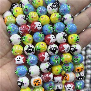 Porcelain Round Beads Ghost Face Mixed Color, approx 12mm [PP10667]