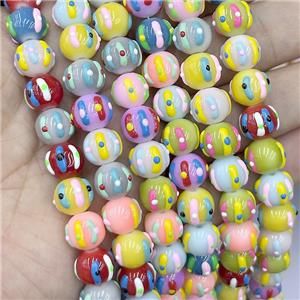 Porcelain Round Beads Halloween Pumpkin Mixed Color, approx 12mm [PP10688]