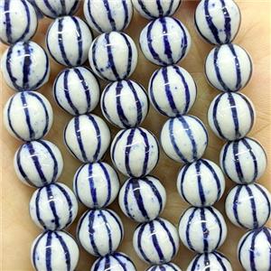 PoPorcelain Round Beads Blue, approx 10mm, 38pcs per st [PP10698]