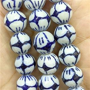 Porcelain Round Beads Blue, approx 14mm, 27pcs per st [PP10722]