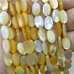 Yellow MOP Shell Oval Beads, approx 8x12mm [SHM0192-8X12MM]