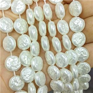 Pearlized Shell Coin Beads, approx 12mm [SHP10422]