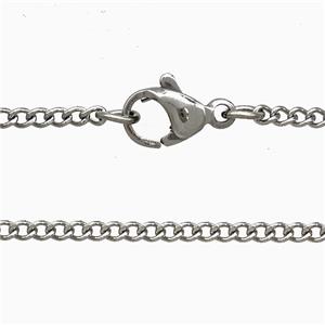 Raw Stainless Steel Necklace Chain, approx 1.8mm, 48cm length [SSB7227]