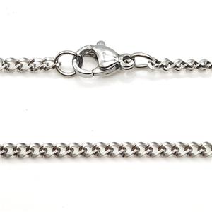 Raw Stainless Steel Necklace Chain, approx 2.4mm, 48cm length [SSB7228]