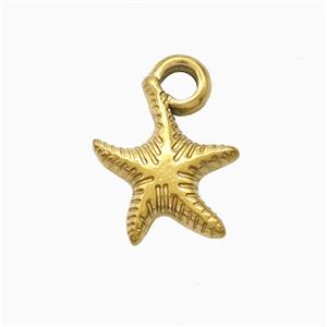 Stainless Steel Starfish Pendant Gold Plated, approx 12-14mm [SSB7232]