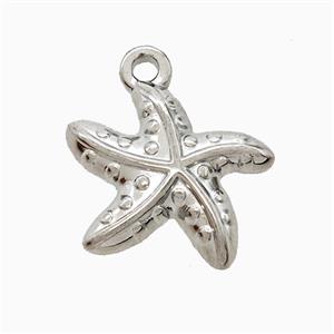 Raw Stainless Steel Starfish Pendant, approx 17mm [SSB7236]
