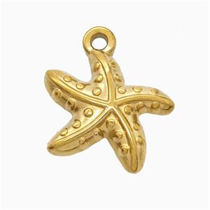 Stainless Steel Starfish Pendant Gold Plated, approx 17mm [SSB7237]