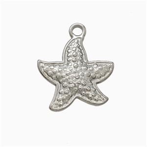 Raw Stainless Steel Starfish Pendant, approx 15mm [SSB7238]