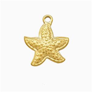 Stainless Steel Starfish Pendant Gold Plated, approx 15mm [SSB7239]