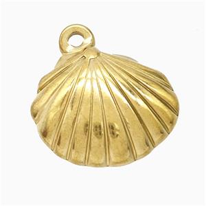 Stainless Steel Scallop Shell Pendant Gold Plated, approx 16-20mm [SSB7243]