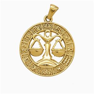 Stainless Steel Pendant, Gold Plated, approx 25mm [SSB7366]